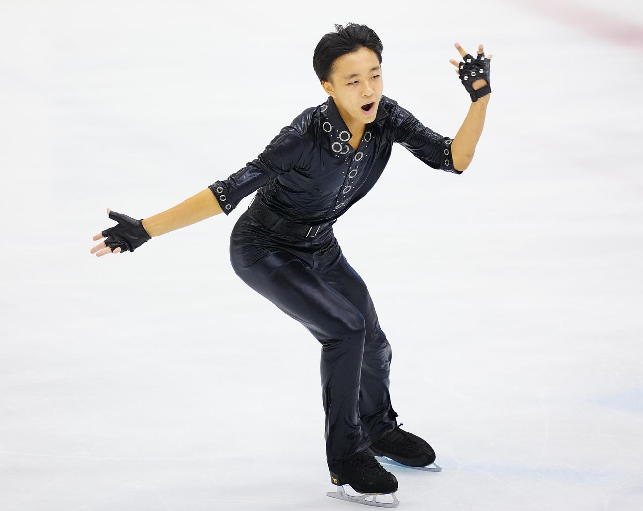 ジュニア男子SPの演技をする請田（撮影・垰建太）