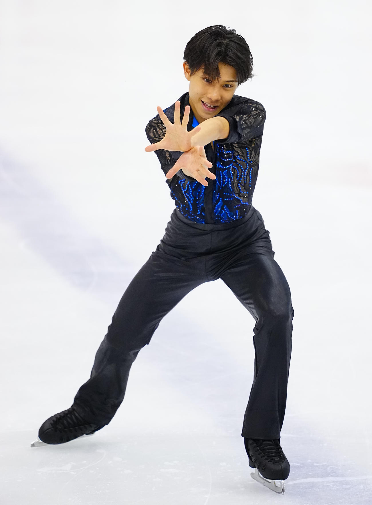 ジュニア男子SPの演技をする大島（撮影・垰建太）