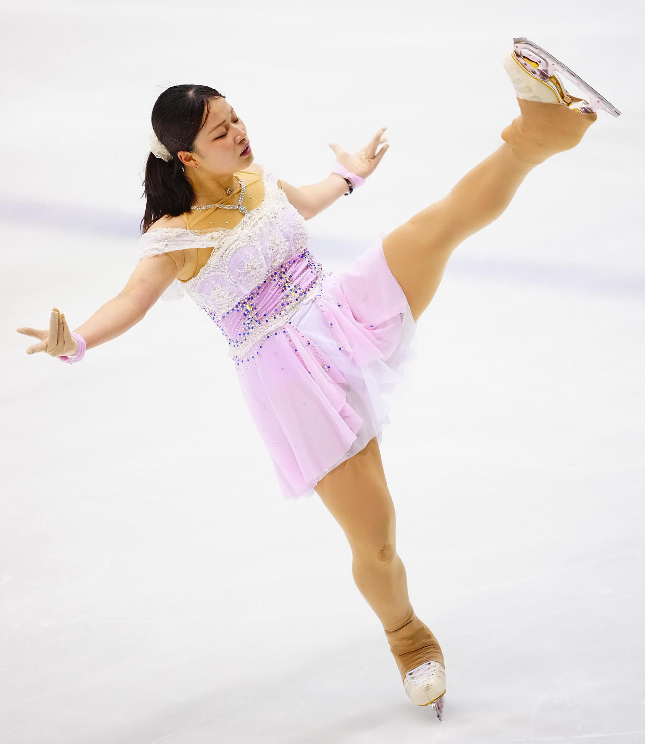女子フリーの演技をする佐藤（撮影・垰建太）