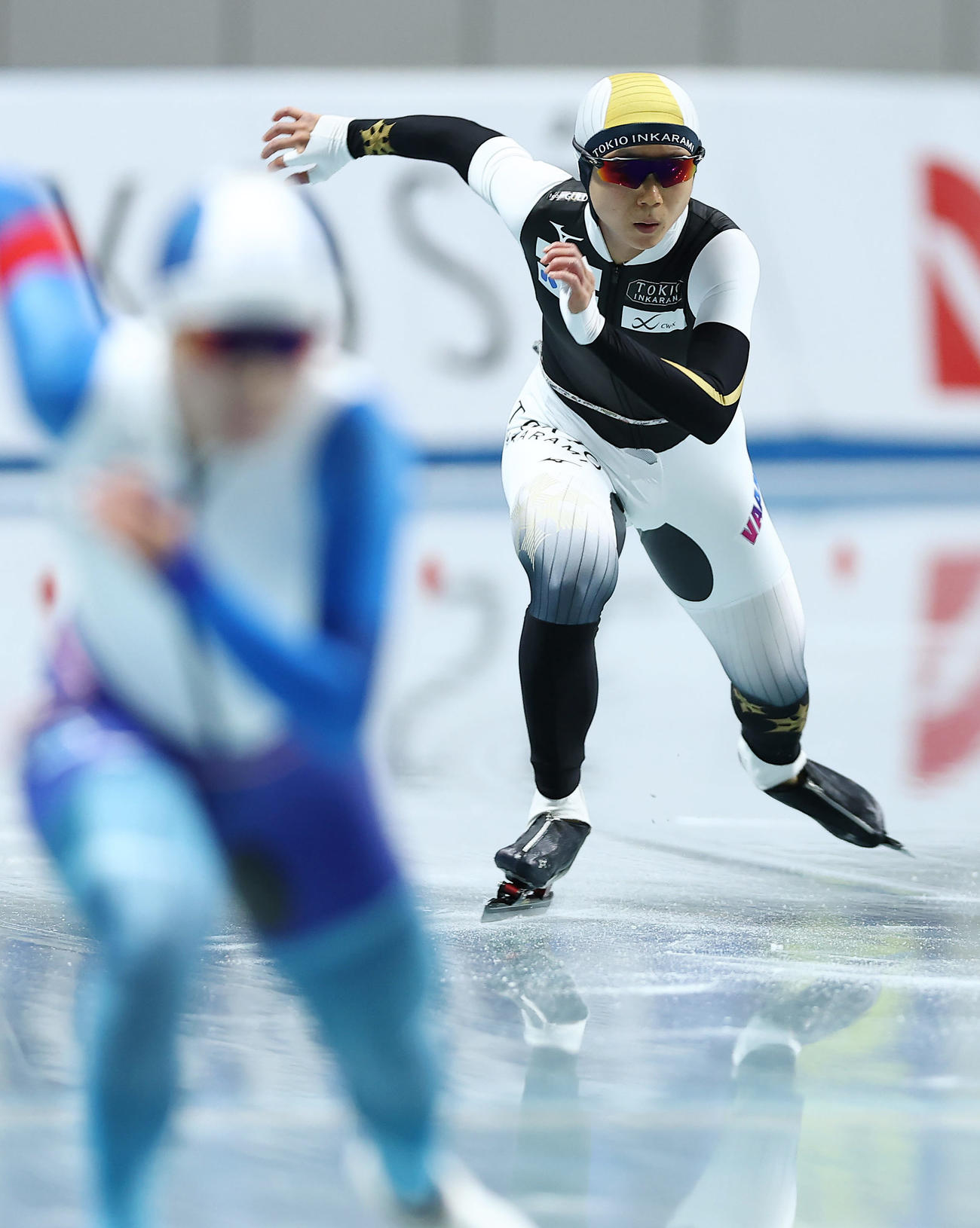 女子1500メートルで滑走する高木美帆（撮影・前田充）