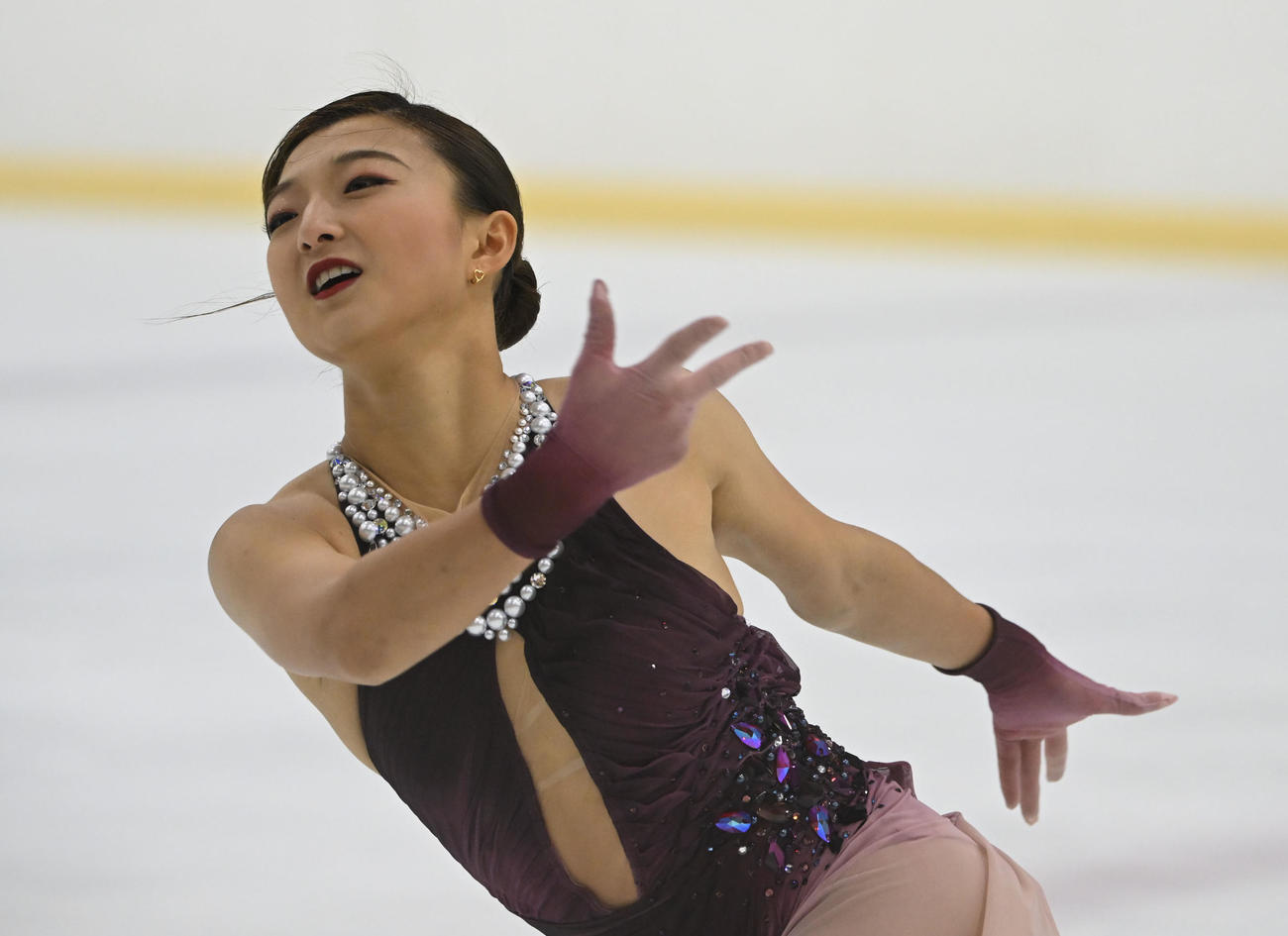 フリーの演技で華麗に舞う坂本花織（撮影・和賀正仁）