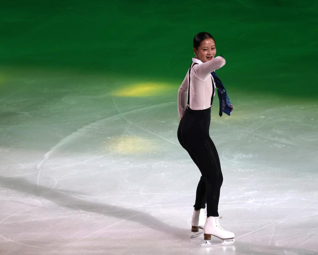 中国杯のエキシビションで演技する渡辺（撮影・勝部晃多）