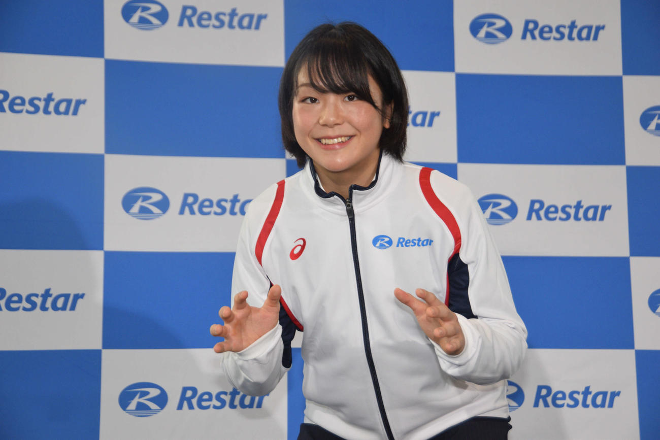 内定会見に出席した藤波（撮影・泉光太郎）