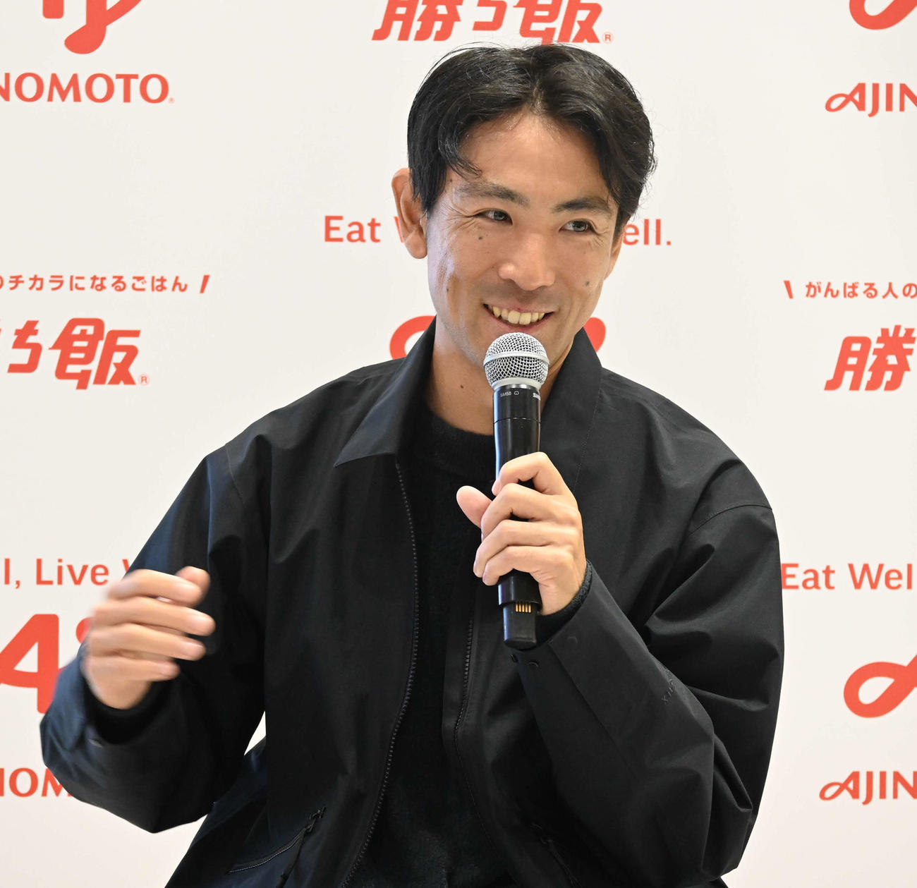味の素の「ビクトリープロジェクト」について語る渡部暁斗（撮影・飯岡大暉）
