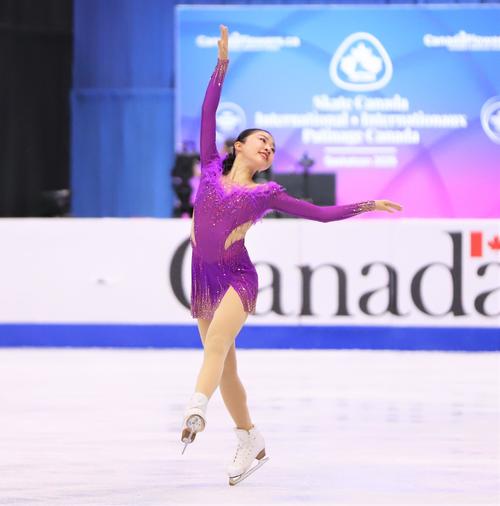 GPシリーズ第3戦スケートカナダ　女子SPで演技を披露する千葉（撮影・藤塚大輔）