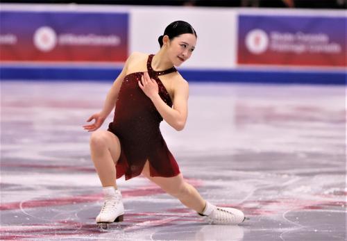 GPシリーズ第3戦スケートカナダ　女子SPで演技を披露する青木（撮影・藤塚大輔）