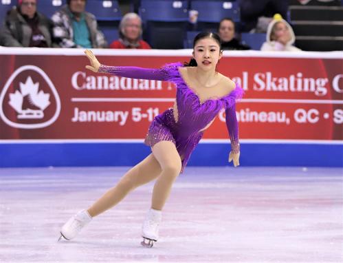 GPシリーズ第3戦スケートカナダ　女子SPで演技を披露する千葉（撮影・藤塚大輔）