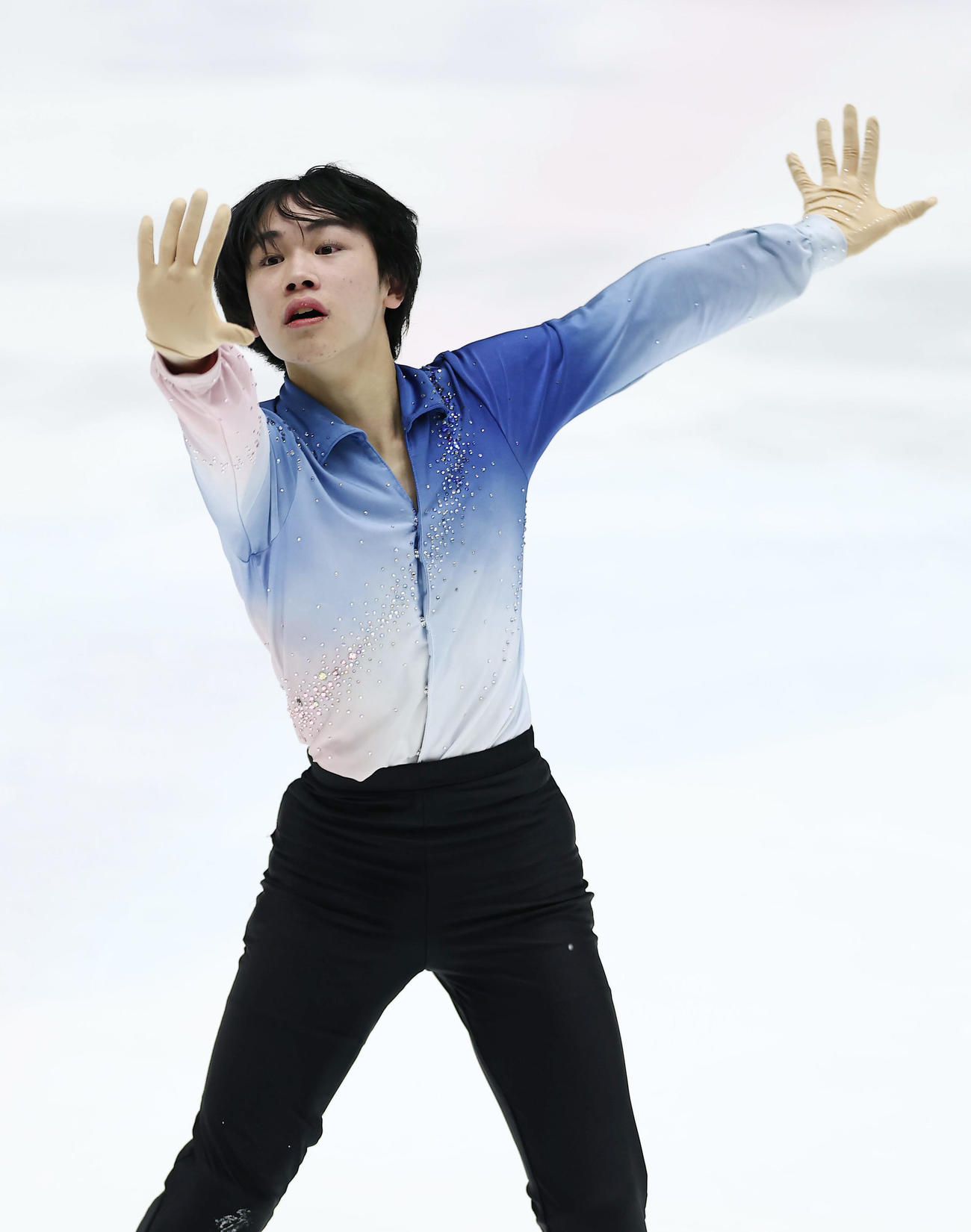ジュニア男子SPで演技する高橋星名（撮影・前田充）