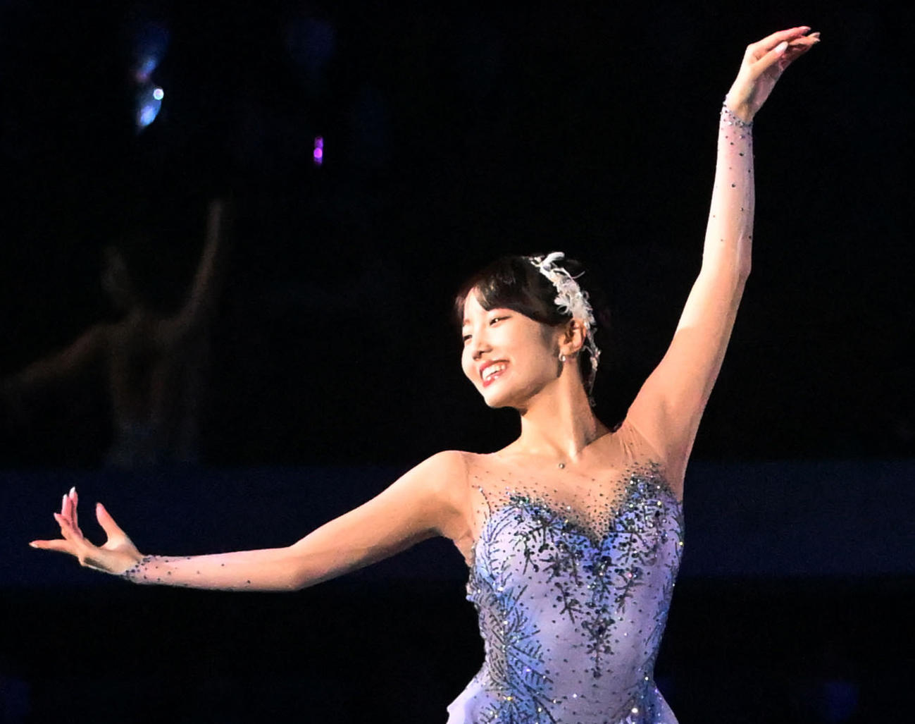 華麗な演技を披露する本田真凜さん（撮影・滝沢美穂子）