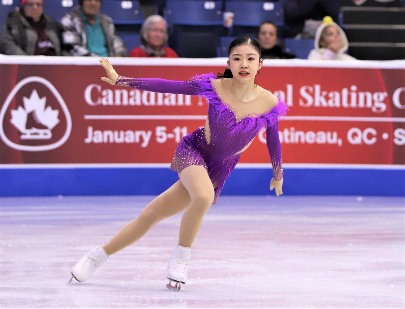 女子SPで演技を披露する千葉（撮影・藤塚大輔）