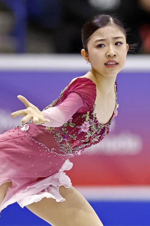 女子でGP初優勝を果たした千葉百音＝サスカトゥーン（共同）
