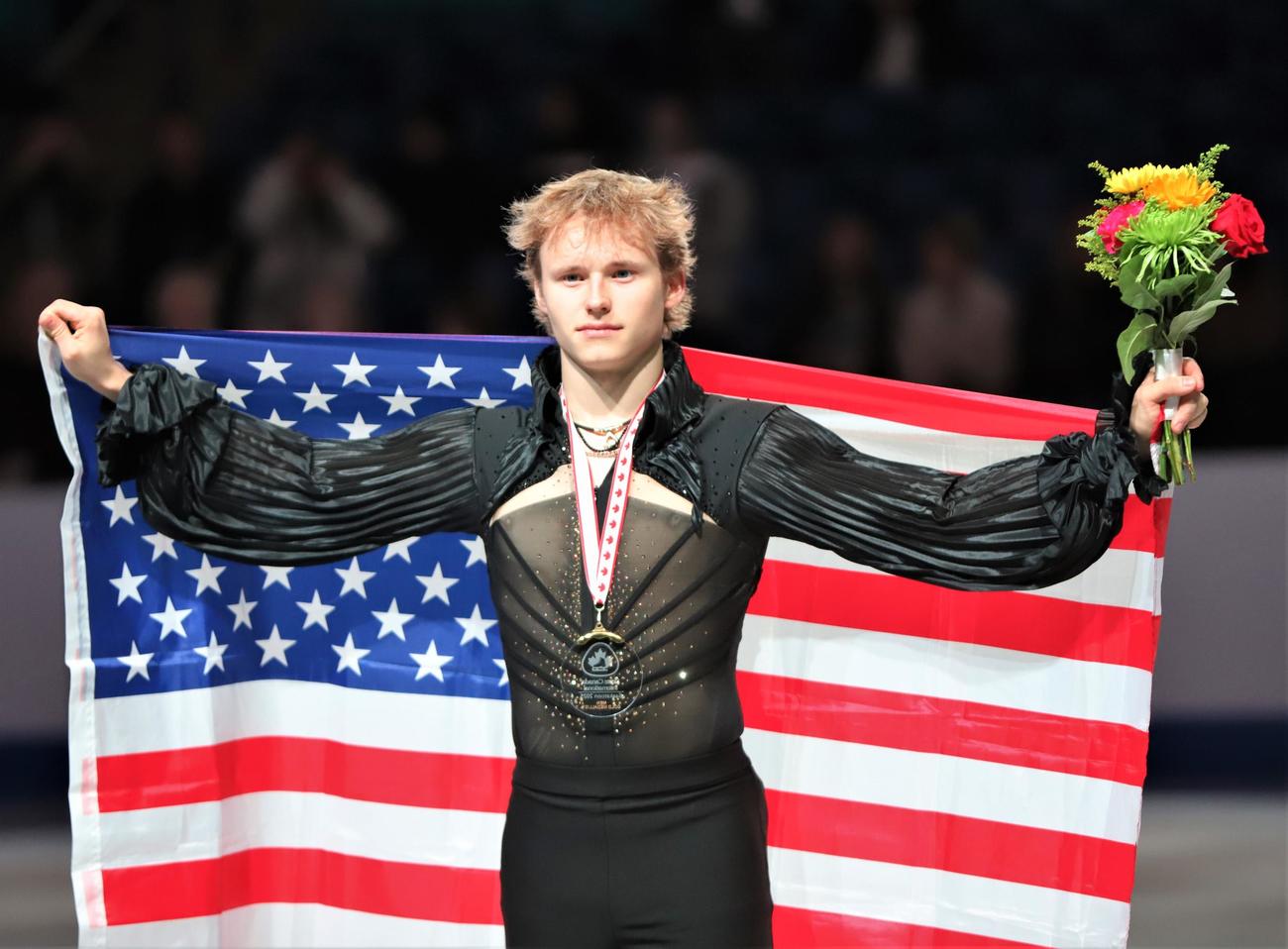 GPシリーズ第3戦スケートカナダ　男子で優勝したマリニン（撮影・藤塚大輔）