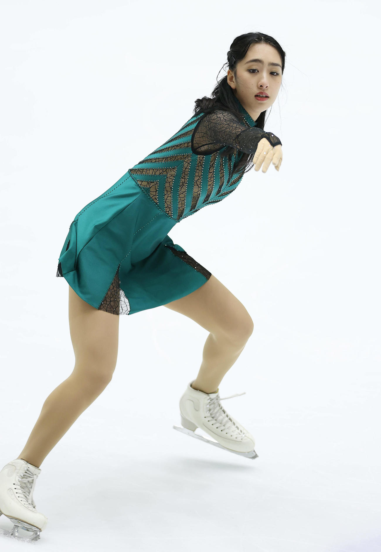 ジュニア女子フリーで演技する櫛田（撮影・前田充）