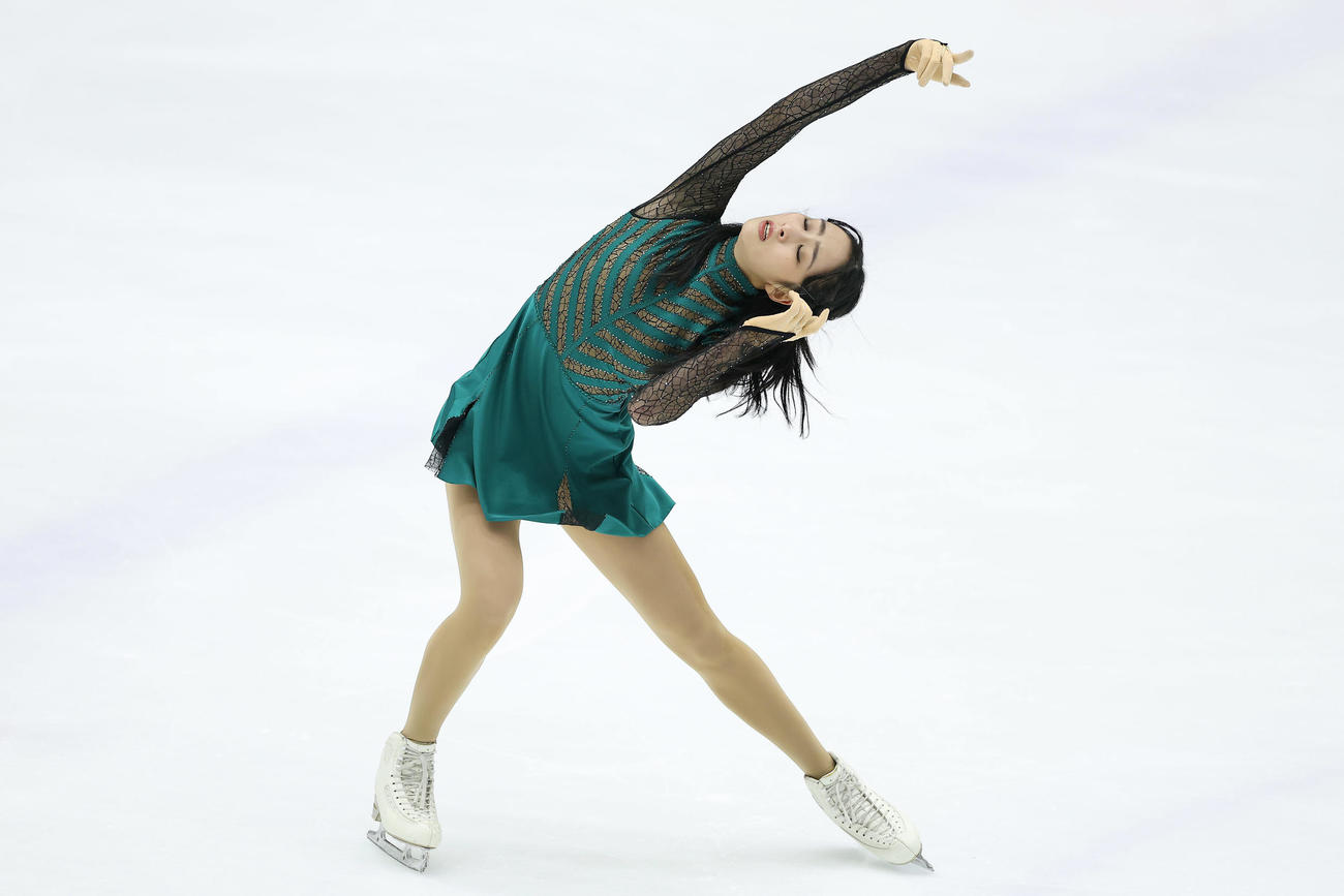 ジュニア女子フリーで演技する櫛田（撮影・前田充）
