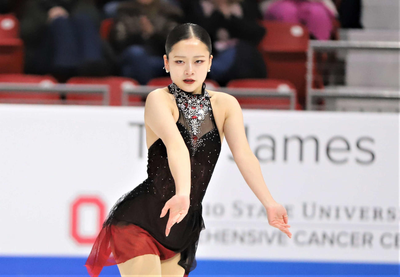 GPシリーズ・スケートアメリカ　女子SPで演技を披露する渡辺（撮影・藤塚大輔）