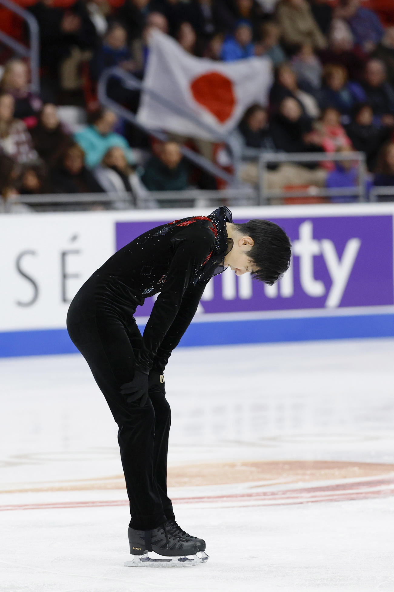 男子フリーの演技を終えた壷井達也（共同）