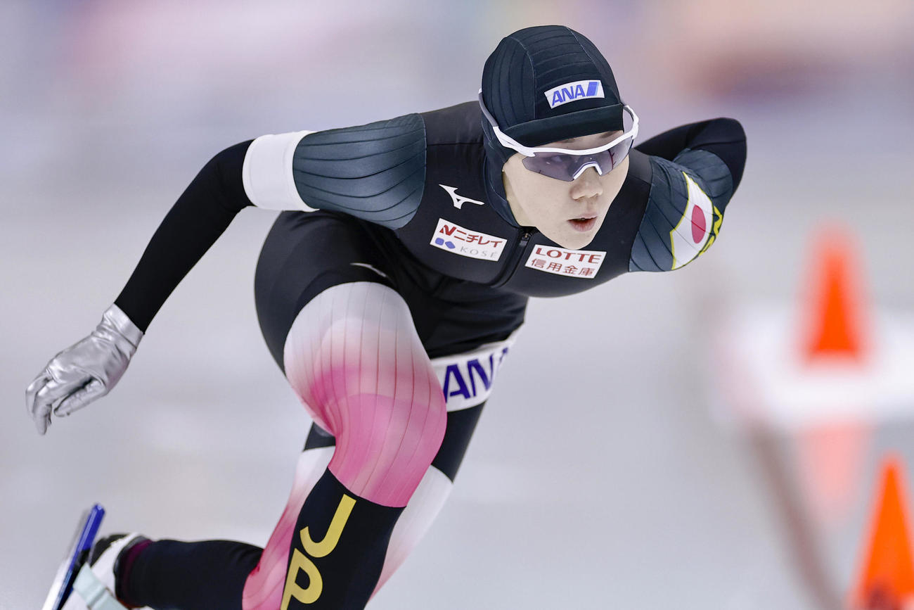 女子500メートルで3位の吉田雪乃（共同）