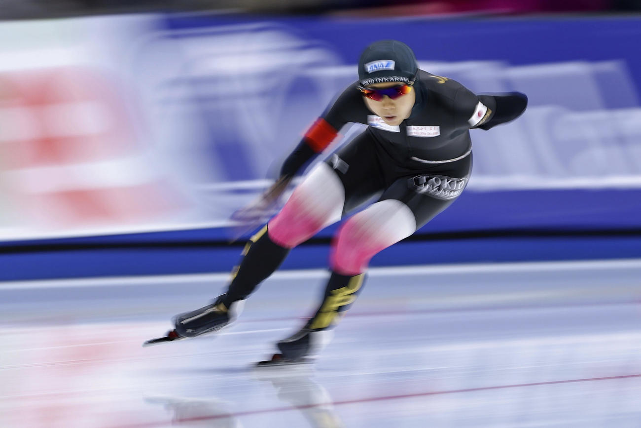 女子1500メートルで5位の高木美帆（共同）