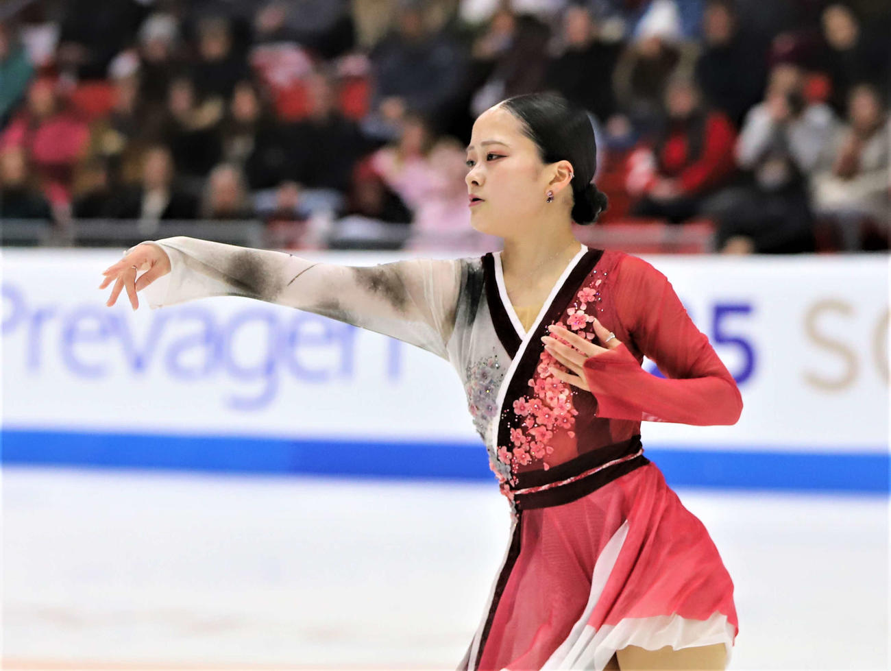 GPシリーズ・スケートアメリカ　女子フリーで演技を披露する渡辺（撮影・藤塚大輔）