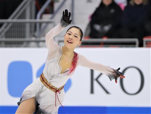 GPシリーズ・スケートアメリカ　女子フリーで演技を披露する吉田（撮影・藤塚大輔）