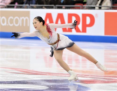 GPシリーズ・スケートアメリカ　女子フリーで演技を披露する吉田（撮影・藤塚大輔）