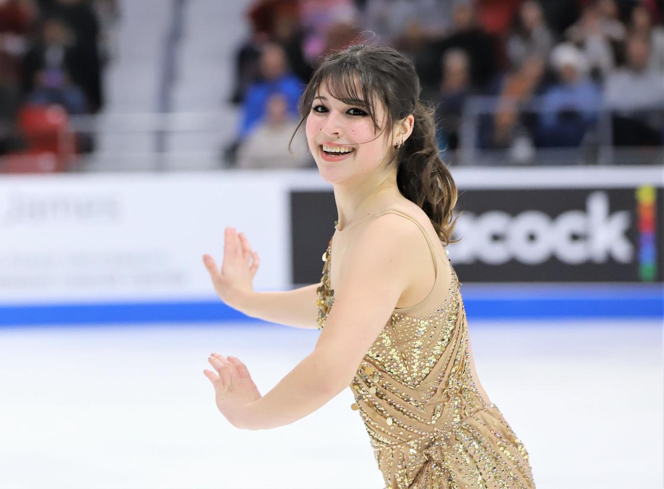 GPシリーズ・スケートアメリカ　女子フリーで演技を披露するアリサ・リウ（撮影・藤塚大輔）