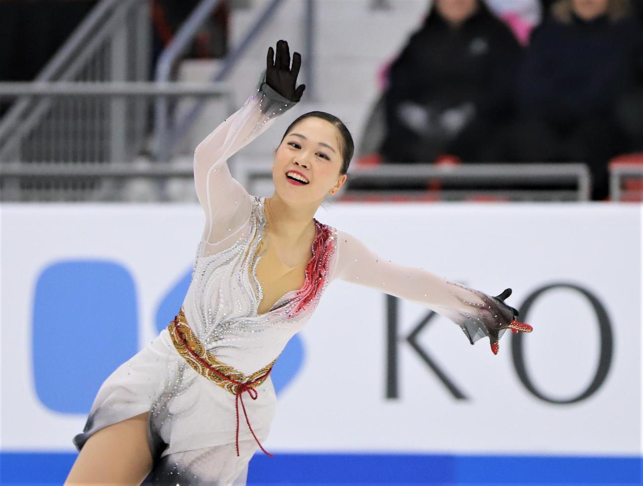 GPシリーズ・スケートアメリカ　女子フリーで演技を披露する吉田（撮影・藤塚大輔）
