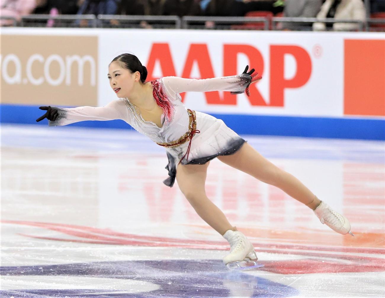 GPシリーズ・スケートアメリカ　女子フリーで演技を披露する吉田（撮影・藤塚大輔）