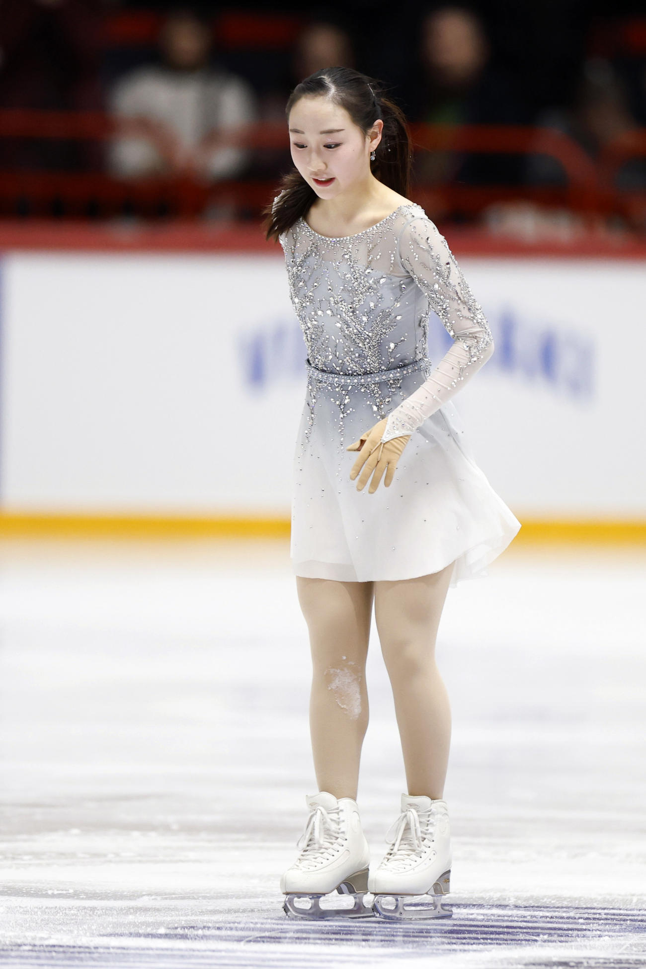 女子SPの演技を終え、腰に手をやる松生理乃（共同）
