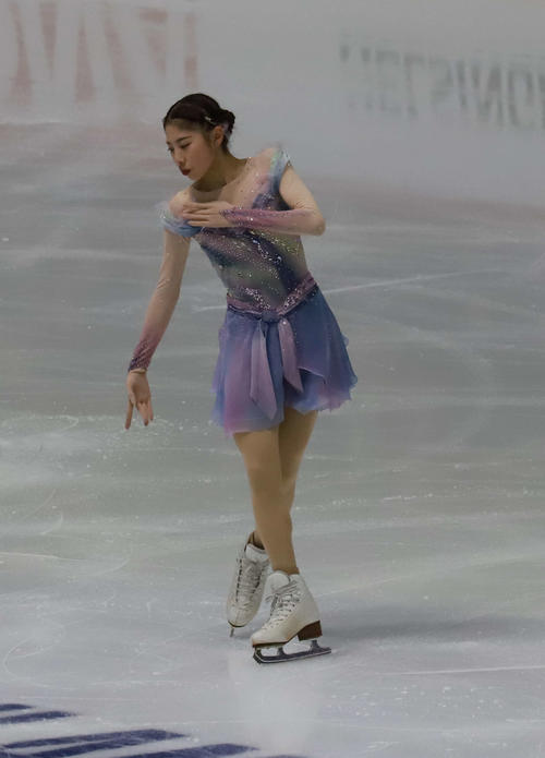 GPフィンランド大会女子SP　演技する住吉りをん（撮影・松本航）