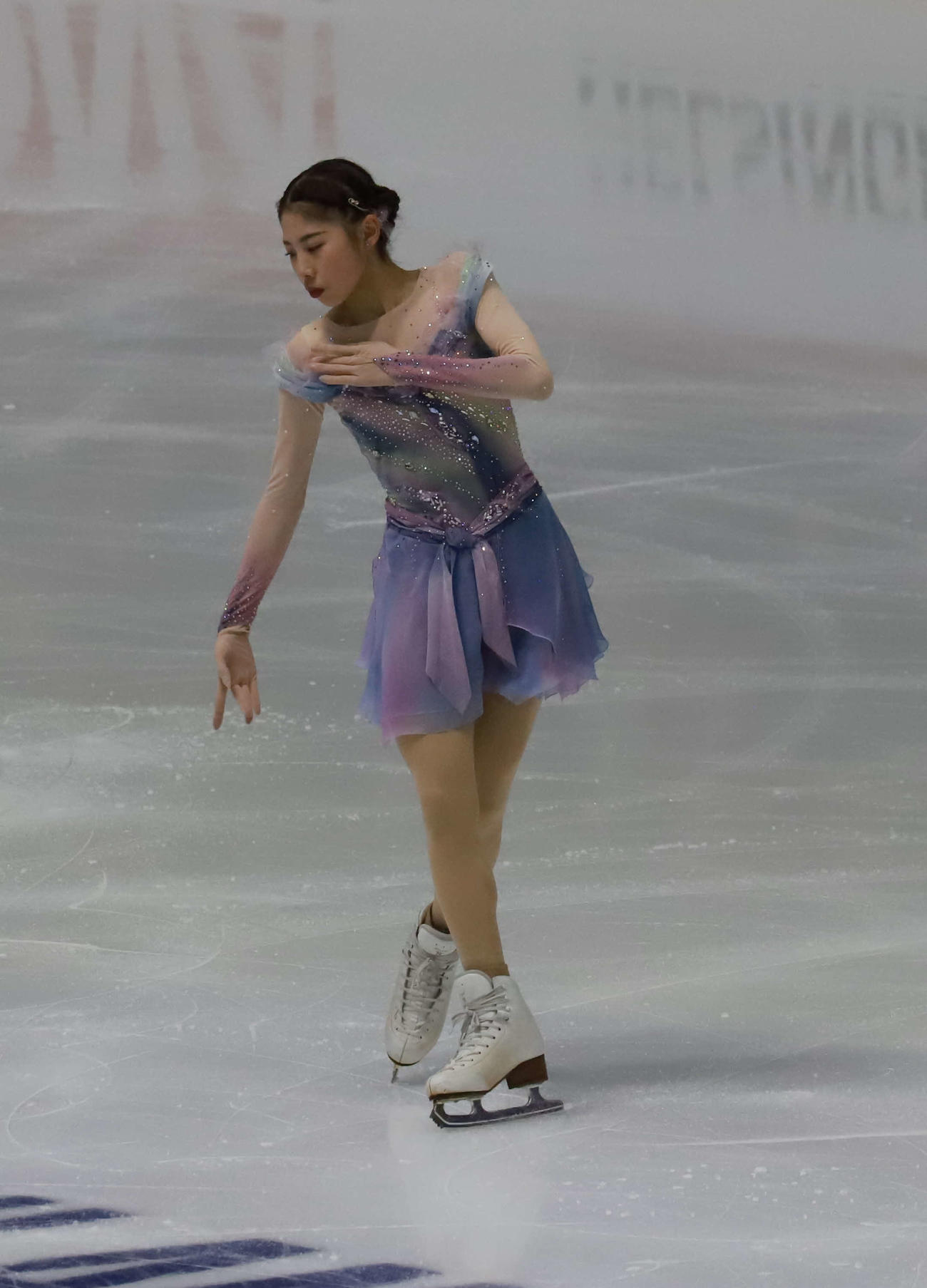 GPフィンランド大会女子SP　演技する住吉りをん（撮影・松本航）