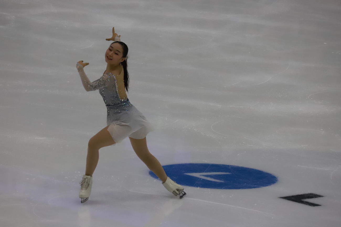 GPフィンランド大会女子SP　演技する松生理乃（撮影・松本航）