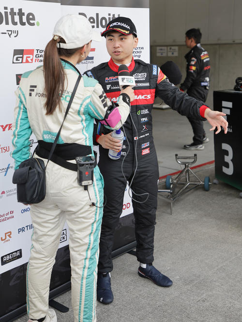 スーパーフォーミュラ第11戦、最終戦第12戦のポールポジションを獲得したチーム無限の岩佐歩夢（撮影・宮崎幸一）