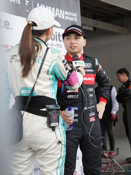 スーパーフォーミュラ第11戦、最終戦第12戦のポールポジションを獲得したチーム無限の岩佐歩夢（撮影・宮崎幸一）