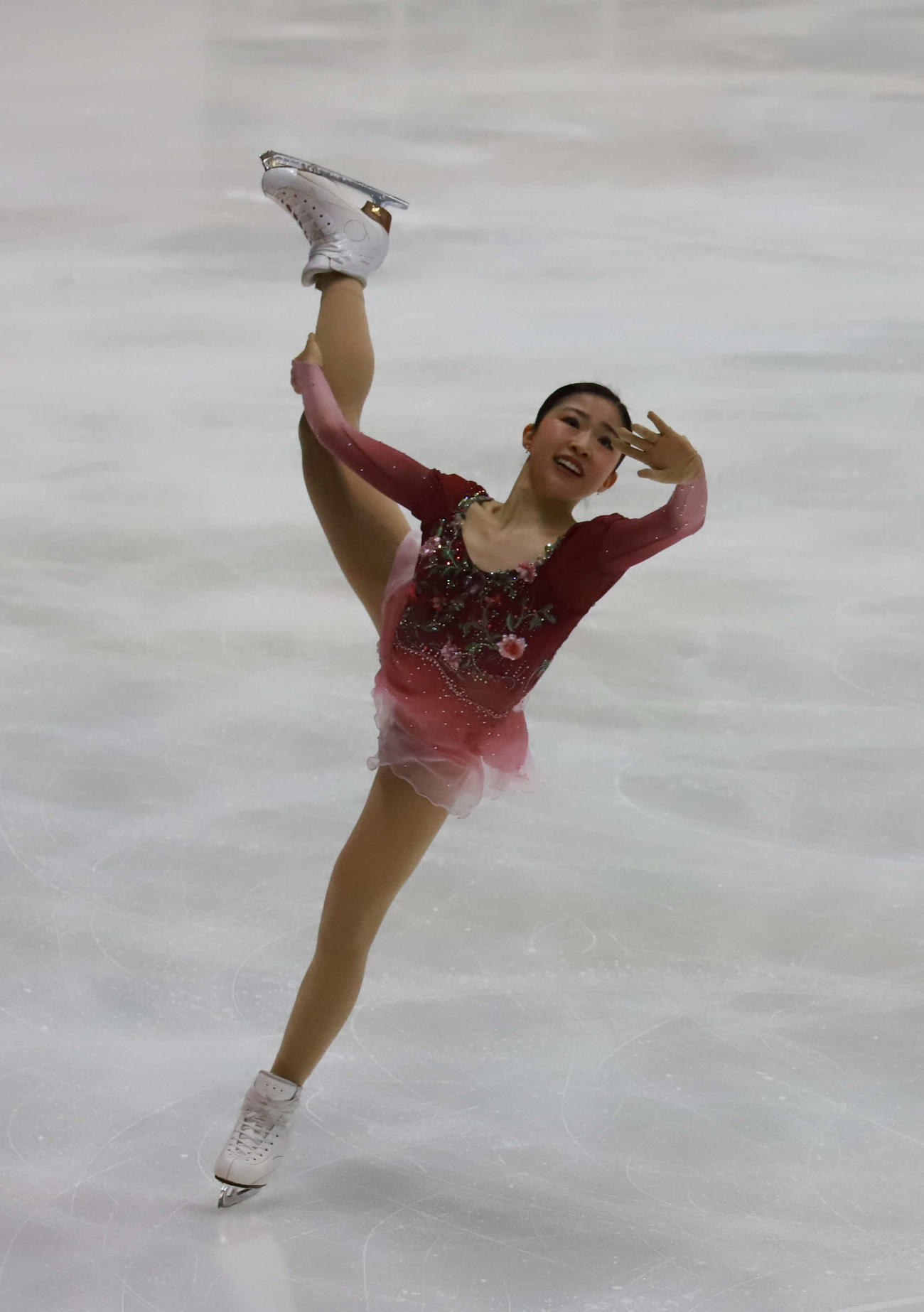 GPフィンランド大会女子フリー　華麗な演技を披露する千葉百音（撮影・松本航）