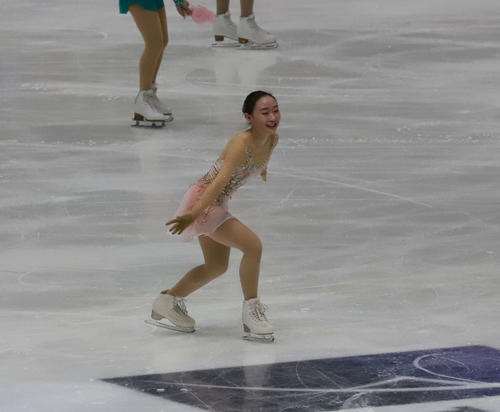 GPフィンランド大会女子フリー　演技を終えた松生理乃（撮影・松本航）