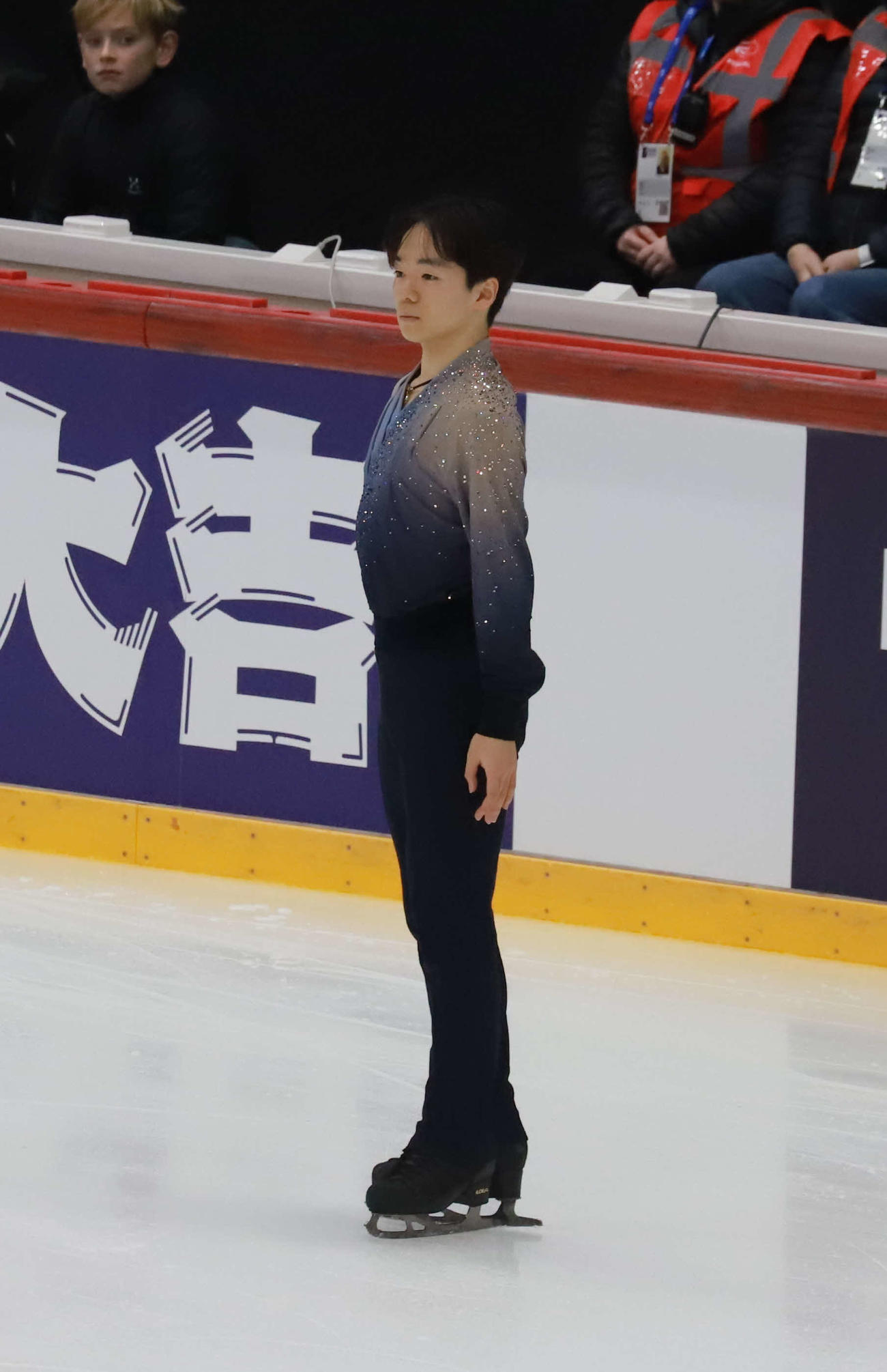 GPフィンランド大会男子フリー　演技に臨む鍵山優真（撮影・松本航）