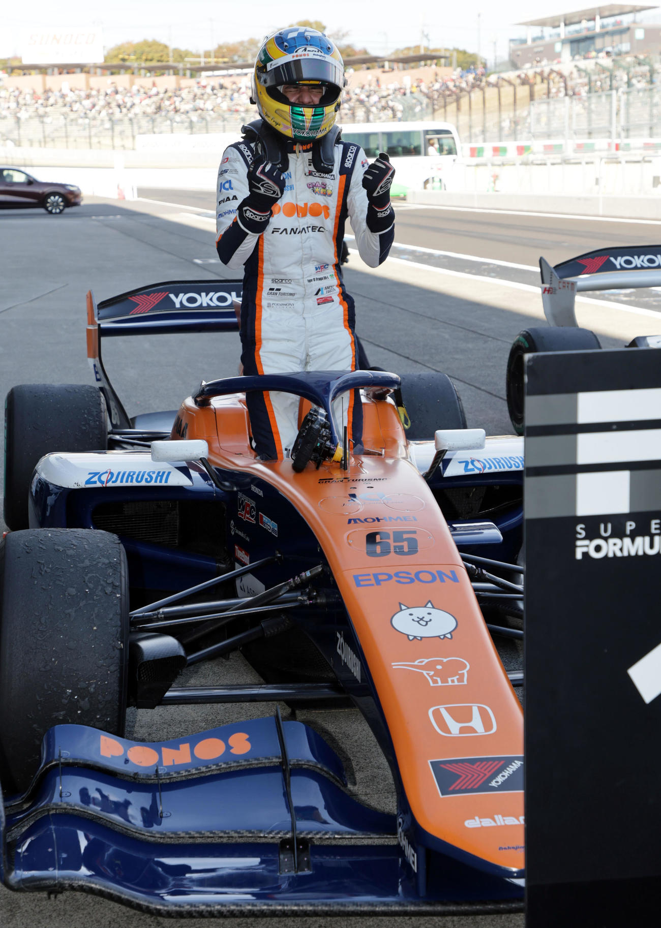 スーパーフォーミュラ第10戦、荒天で延期となっていた第10戦で初優勝を遂げたNAKAJIMA RACINGのイゴール・オオムラ・フラガ（撮影・宮崎幸一）