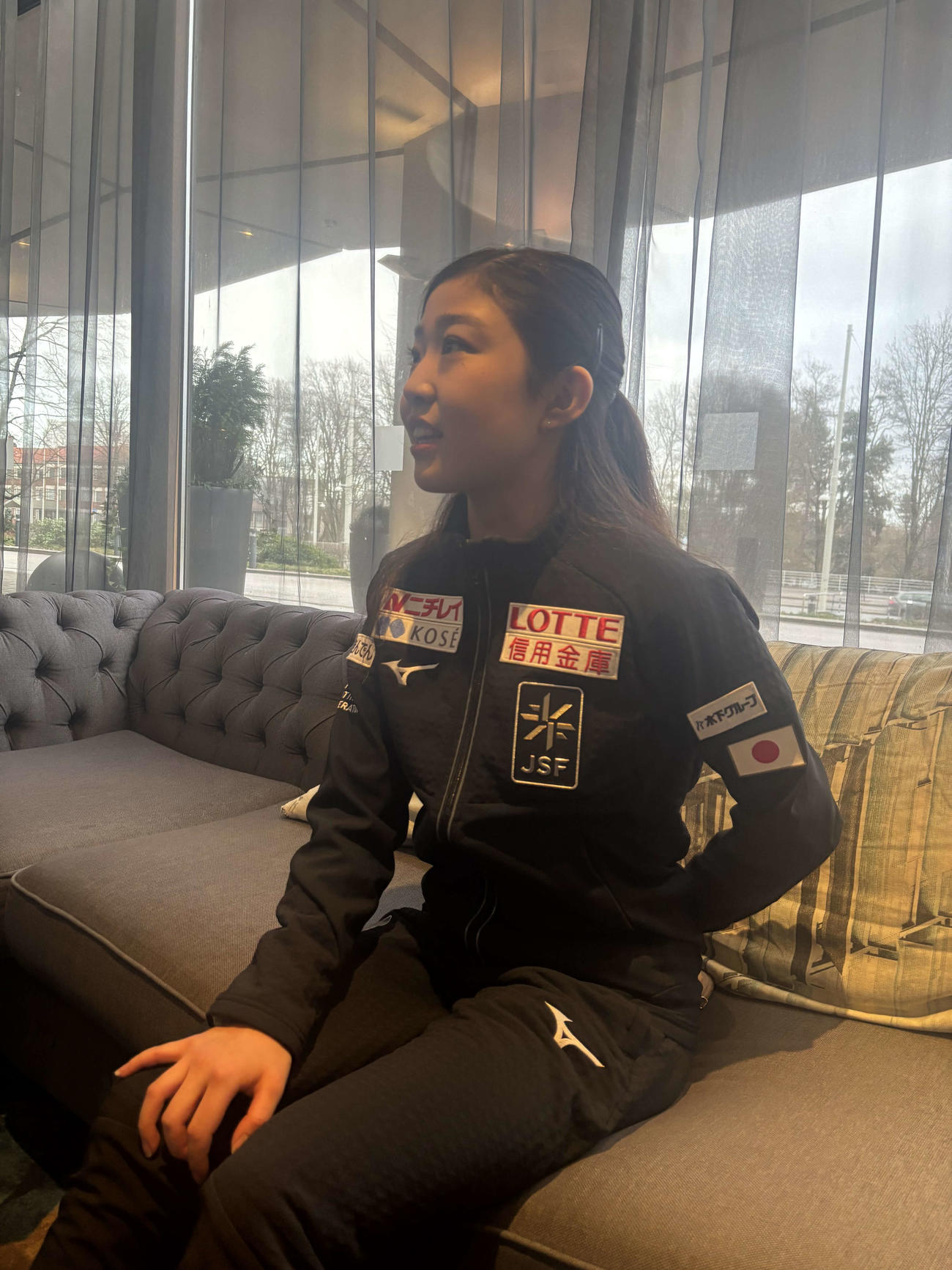 GPフィンランド大会から一夜明け、現地で思いを語る千葉百音（撮影・松本航）