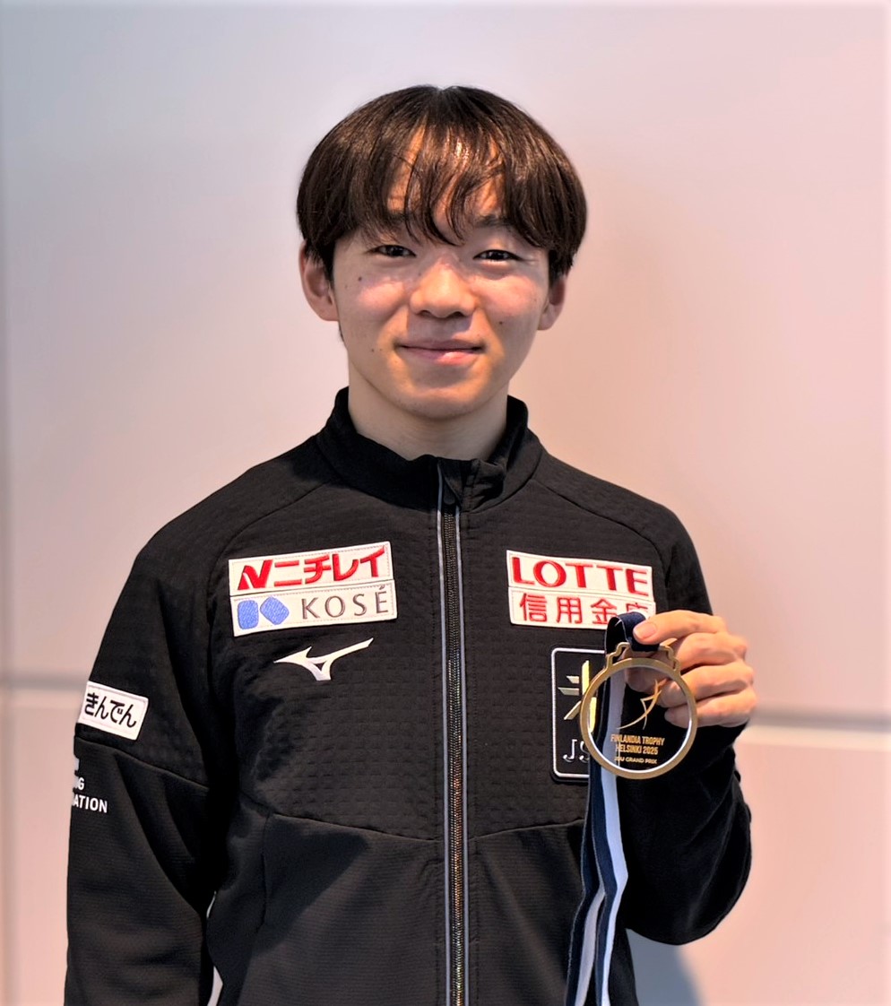 GPシリーズ第6戦フィンランド大会から帰国した鍵山（撮影・藤塚大輔）