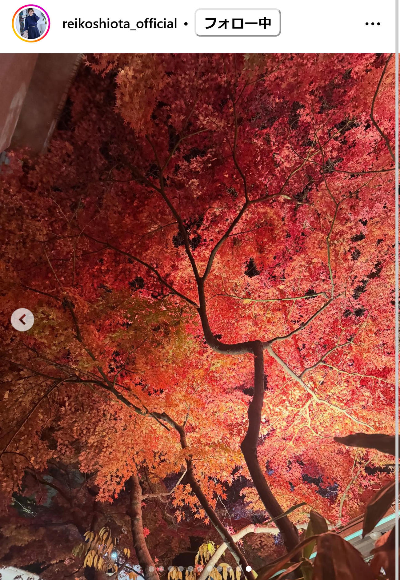 潮田玲子さんのインスタグラムから