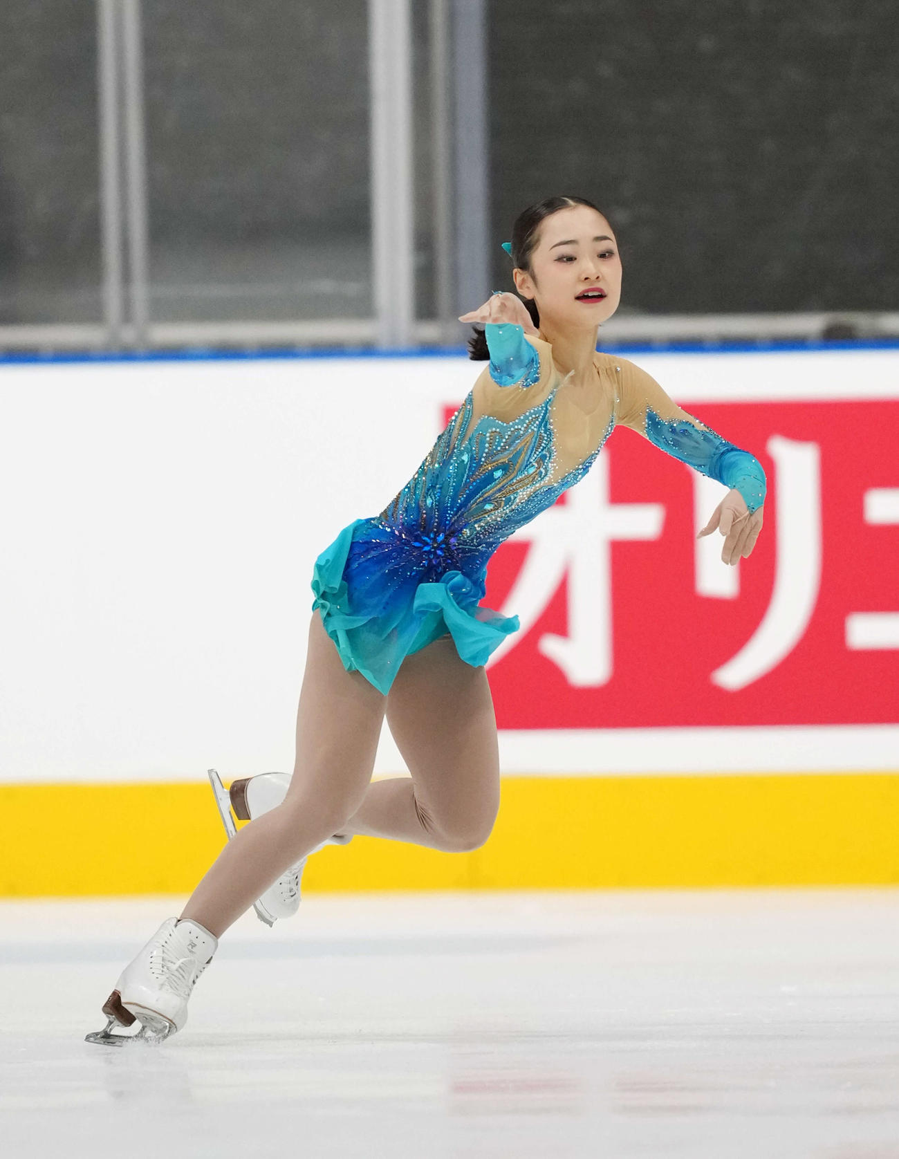 ジュニア女子フリーの演技をする島田（撮影・小島史椰）