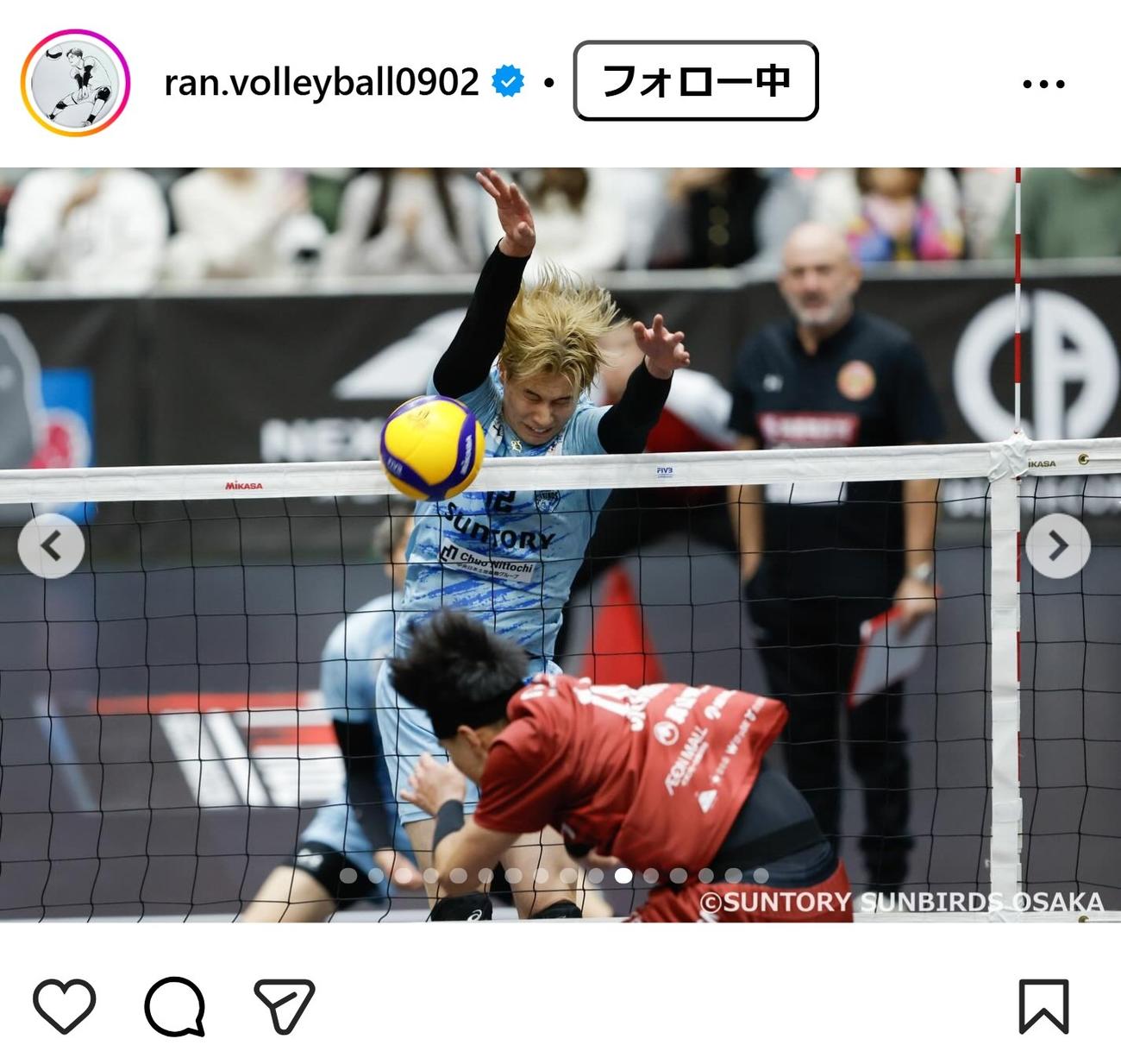 高橋藍のインスタグラムから