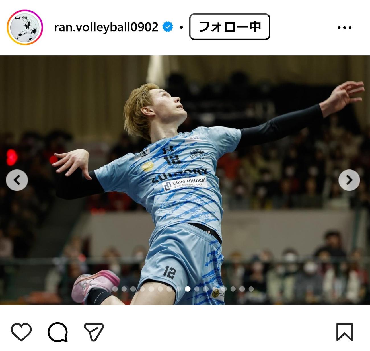 高橋藍のインスタグラムから