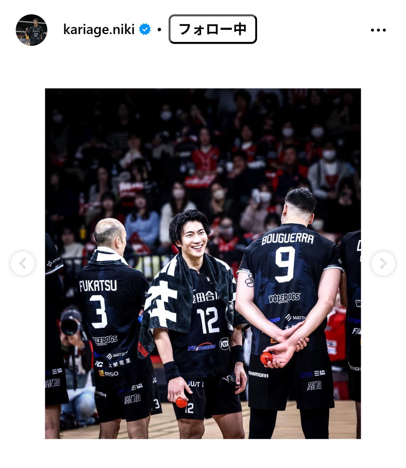水町泰杜のインスタグラムから