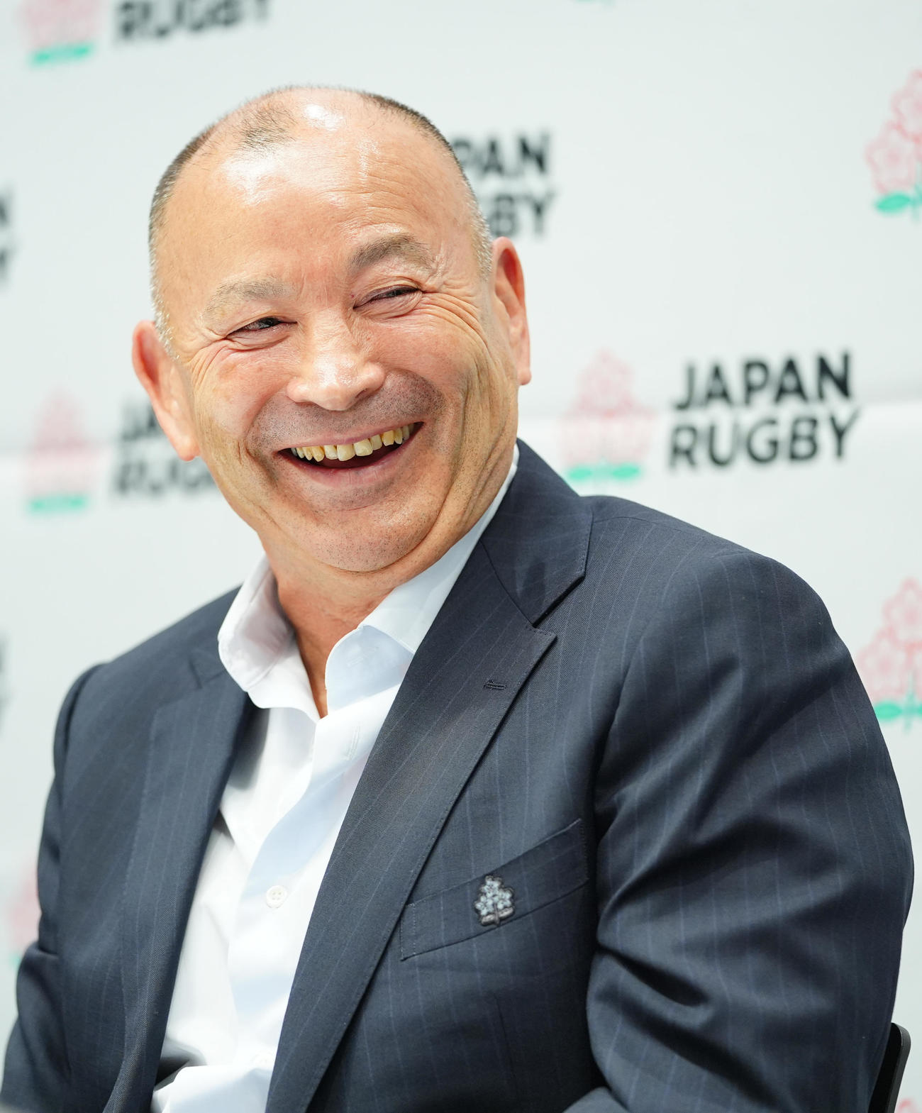 ラグビーW杯オーストラリア大会の組み合わせが決まり会見に臨む日本代表エディー・ジョーンズHC（撮影・垰建太）
