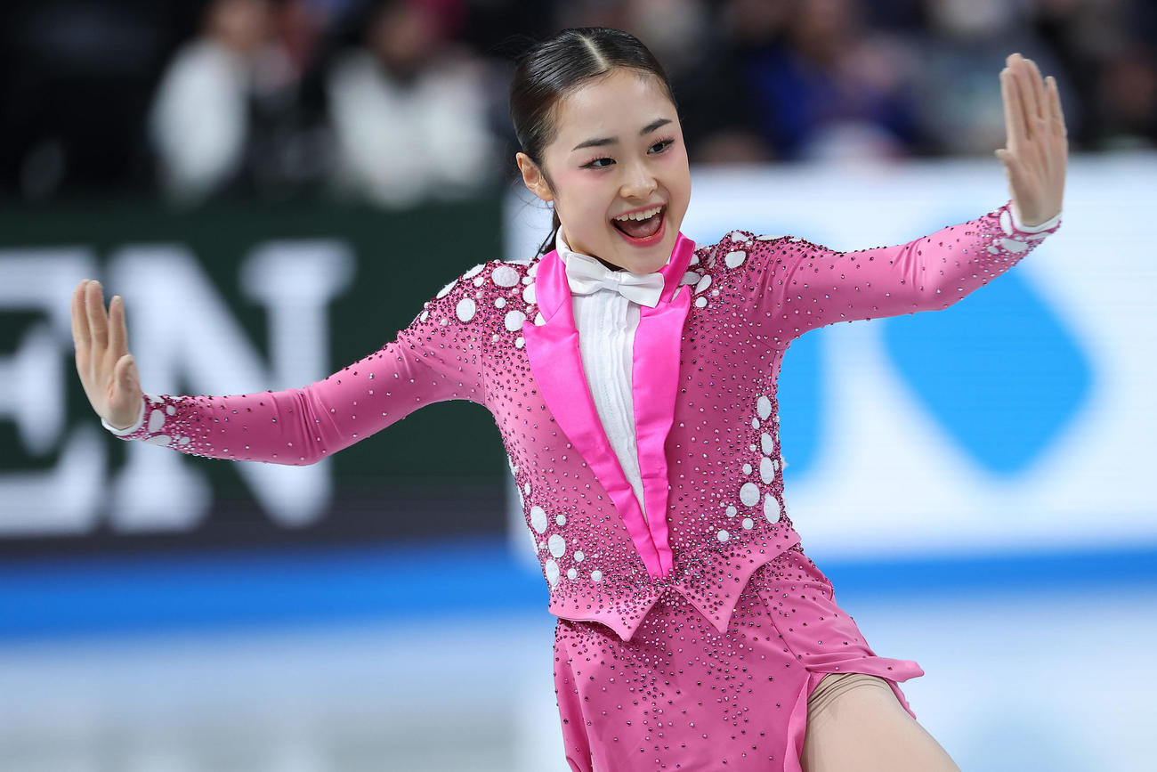 ジュニア女子SPで演技する島田（撮影・前田充）