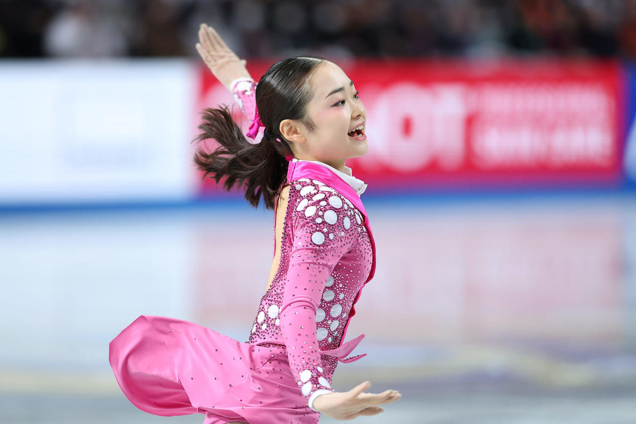 ジュニア女子SPで演技する島田（撮影・前田充）