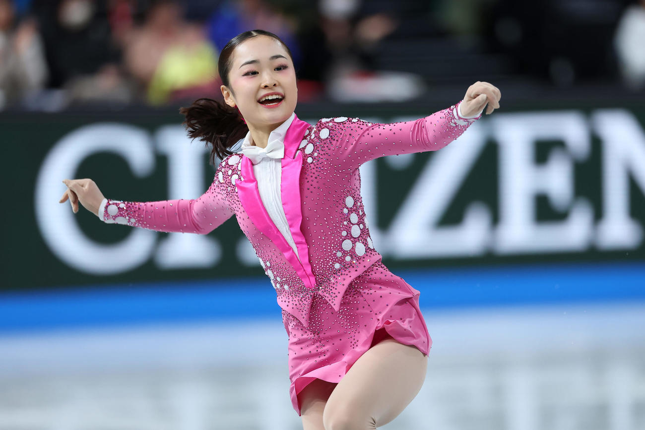 ジュニア女子SPで演技する島田（撮影・前田充）
