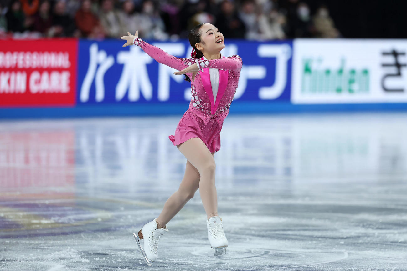 ジュニア女子SPで演技する島田（撮影・前田充）